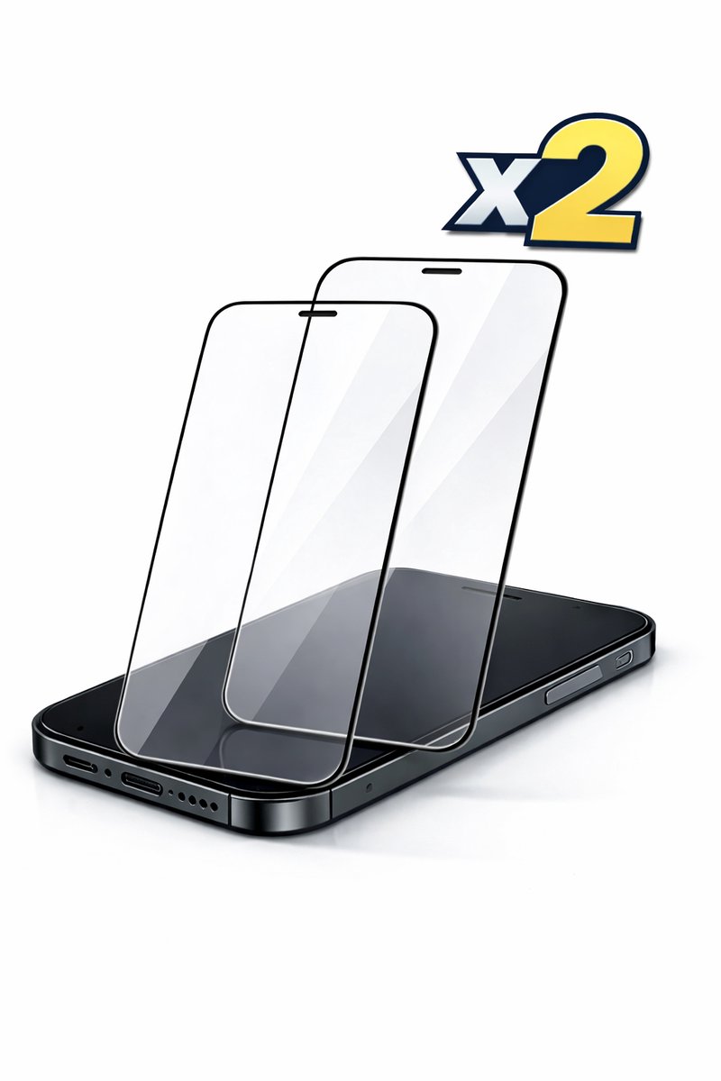 Full Cover Screenprotector voor Smartphone – 9H Gehard Glas – Volledig Scherm – Zwarte Randen – 2 Stuks iPhone 12 Mini