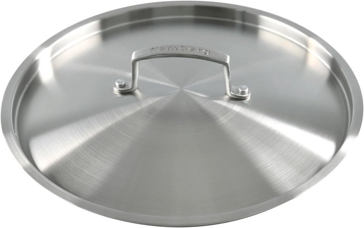 RVS Kookpan deksel 30 cm geborsteld voor alle warmtebronnen en oven