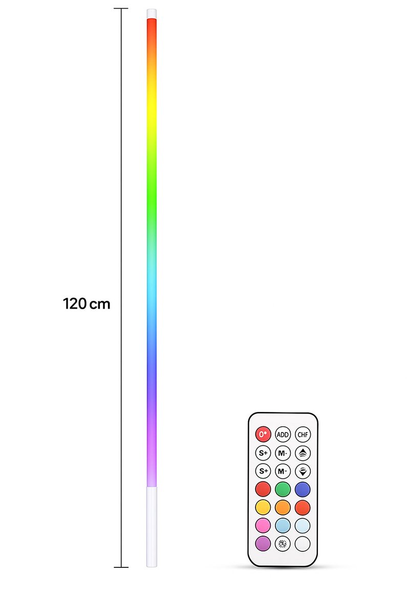 Gekleurde Lichtstaaf Draadloos - RGB Gekleurde verlichting - 120 cm - met Afstandsbediening - Oplaadbaar