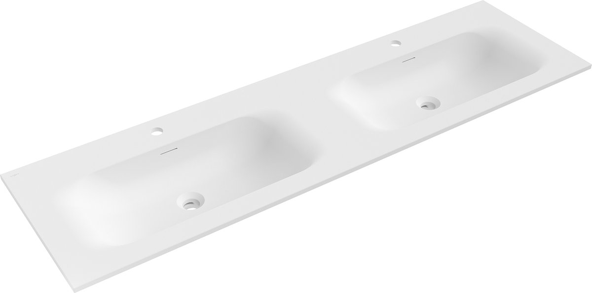 Mexen Vela ingebouwde dubbele wastafel 161 x 46,5 cm, wit mat - 25231601D