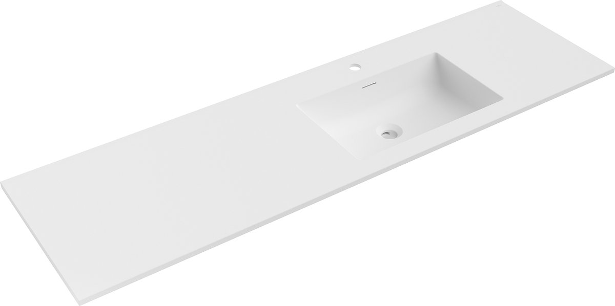 Mexen Otis inbouwwastafel rechts 161 x 46,5 cm, wit mat - 25181601P
