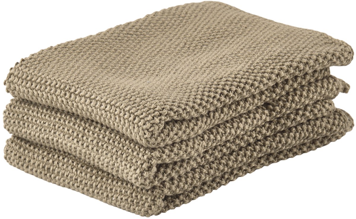 Zone Denmark Vaatdoek 27 x 27 cm 3 stuks Khaki