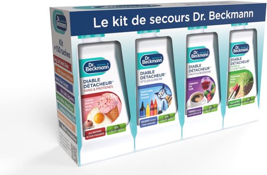 Dr. Beckmann - De Noodkit - 8 Dr. Beckmann Textielvlekverwijderaars - Krachtige vlekverwijderaars voor linnen, geschikt voor olie, chocolade en ketchup - Bleekvrije reiniger - Effectief voor alle textielsoorten