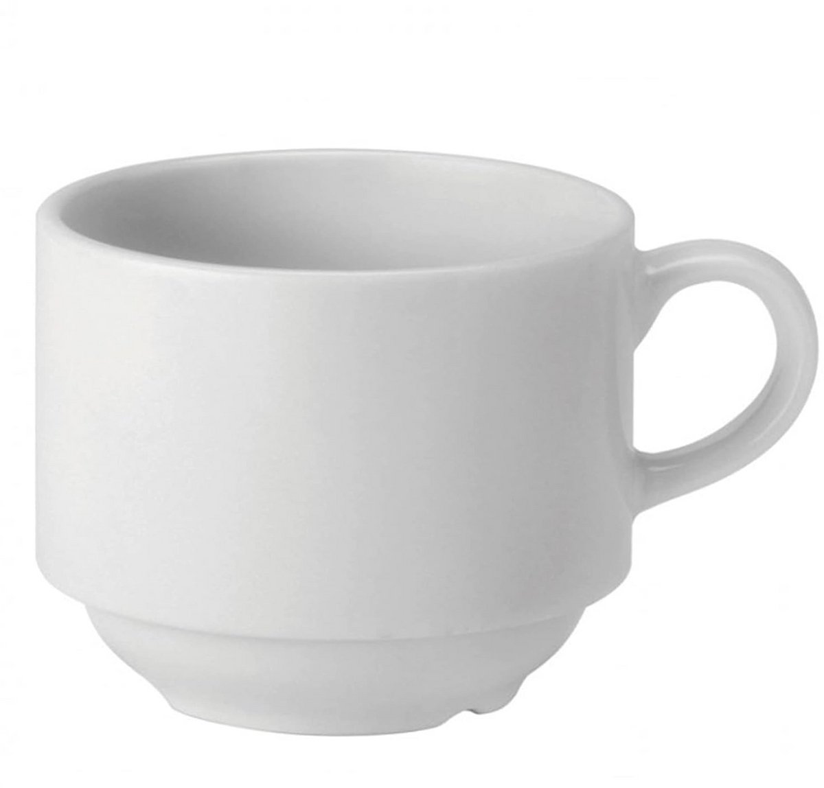 Witte Stapelbare Koffiekopjes 20cl (24 Stuks) - Stevig Porselein