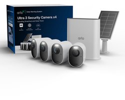 Arlo Ultra3 4K beveiligingscamera + Zonnepaneel – 4 Cam Kit (incl. Smart Hub)