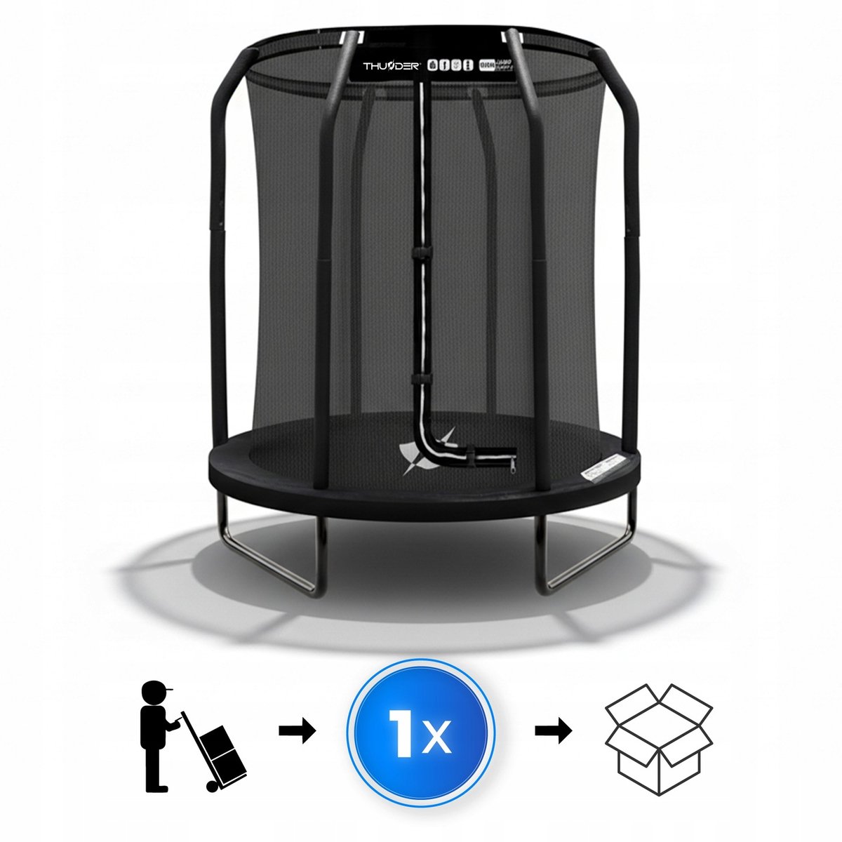 Thunder Trampoline 140 cm – Ronde Trampoline – Max. 50 kg - Zwart — afbeelding 4