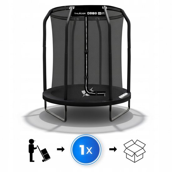 Thunder Trampoline 140 cm – Ronde Trampoline – Max. 50 kg - Zwart
