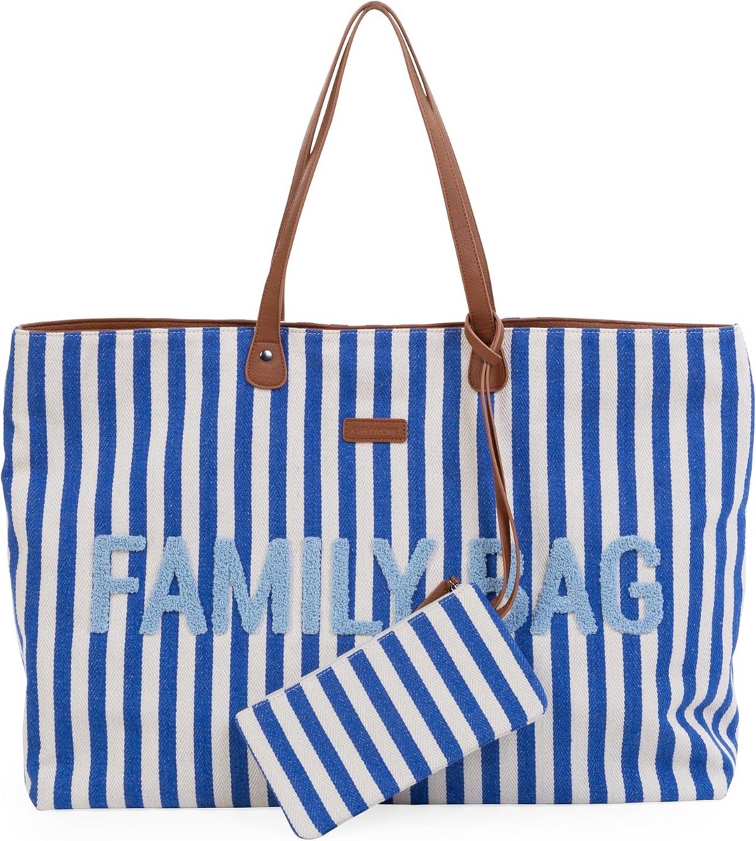 Luiertas met Week-endtas, Ruim en Lichtgewicht, Waterafstotend, Blauw Gestreept