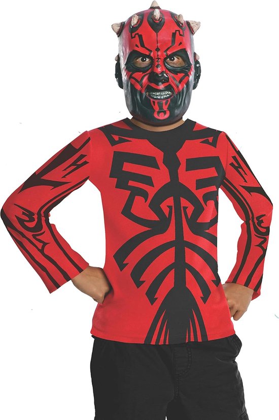 Star Wars Darth Maul kinder kostuum large - 8- 10 jaar - Carnaval - Feest - Shirt met masker
