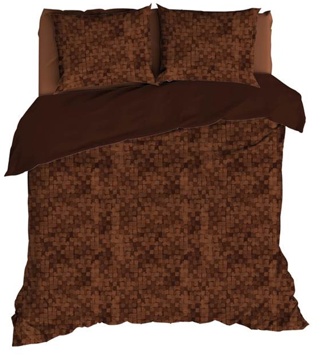 Satin d'Or Bizassa Dekbedovertrek - Lits-jumeaux - 240x200/220 cm - Mokka