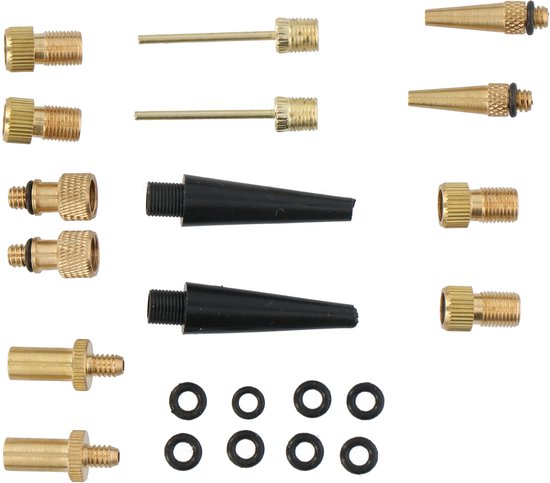 Dunlop Ventiel Adapter Set 14-delig - Verloopnippels voor Fiets Auto Bal - Geschikt voor Presta Dunlop Schrader Ventiel - Inclusief Opbergdoos en Rubber Ringen