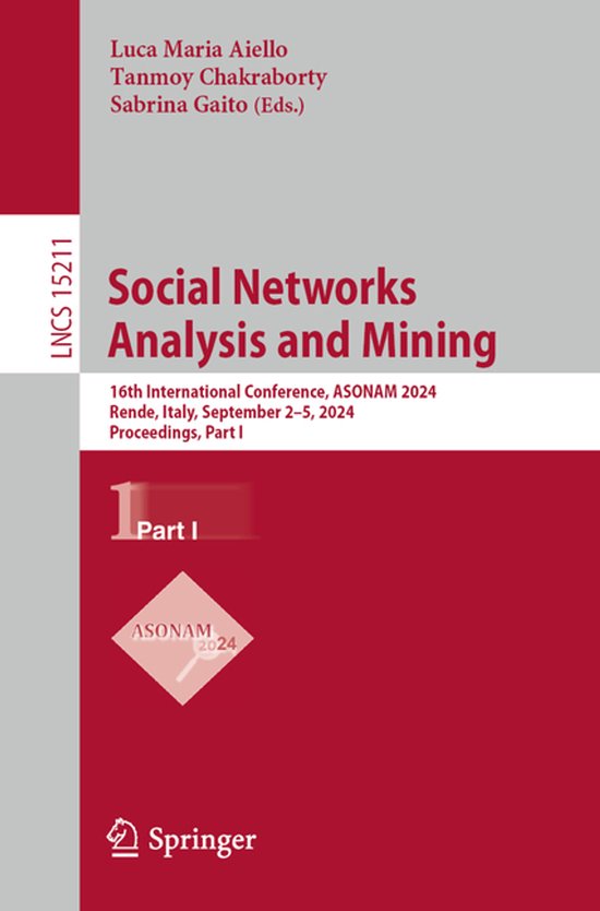 Lecture Notes in Computer Science15211- Social Networks Anal ... - cover