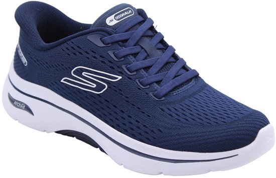Skechers Hands-Free Slip-Ins Go Walk Arch Fit 2.0 Kathy 125342 NVW Navy White Machine Washable