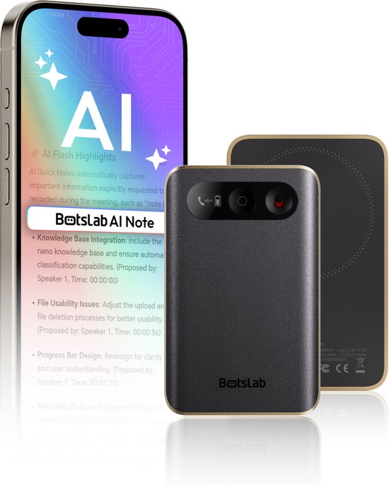 Botslab AI Note voice recorder – Slimme ChatGPT spraakrecorder ...