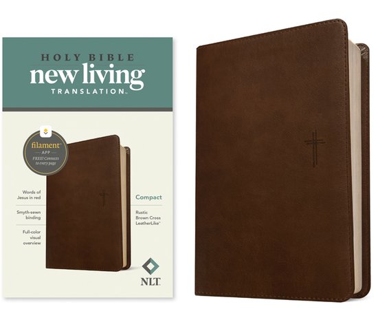 NLT Compact Bible, Filament Enabled Edition, Rustic Brown - cover