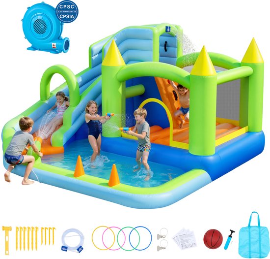 Springkasteel VEVOR Opblaasbaar Water Springkasteel, 344x374x213cm, Springkasteel met ...