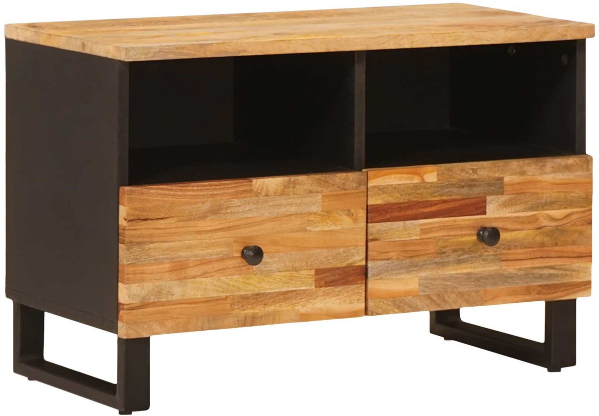vidaXL - TV - Kast - met - opslag - Bruin - 70 - x - 33 - x - 46 - cm - Massief - Mango - Hout