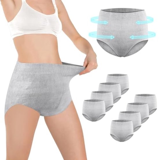 Ensemble de 9 culottes post-partum - Taille haute, douce et extensible pour une récupération confortable