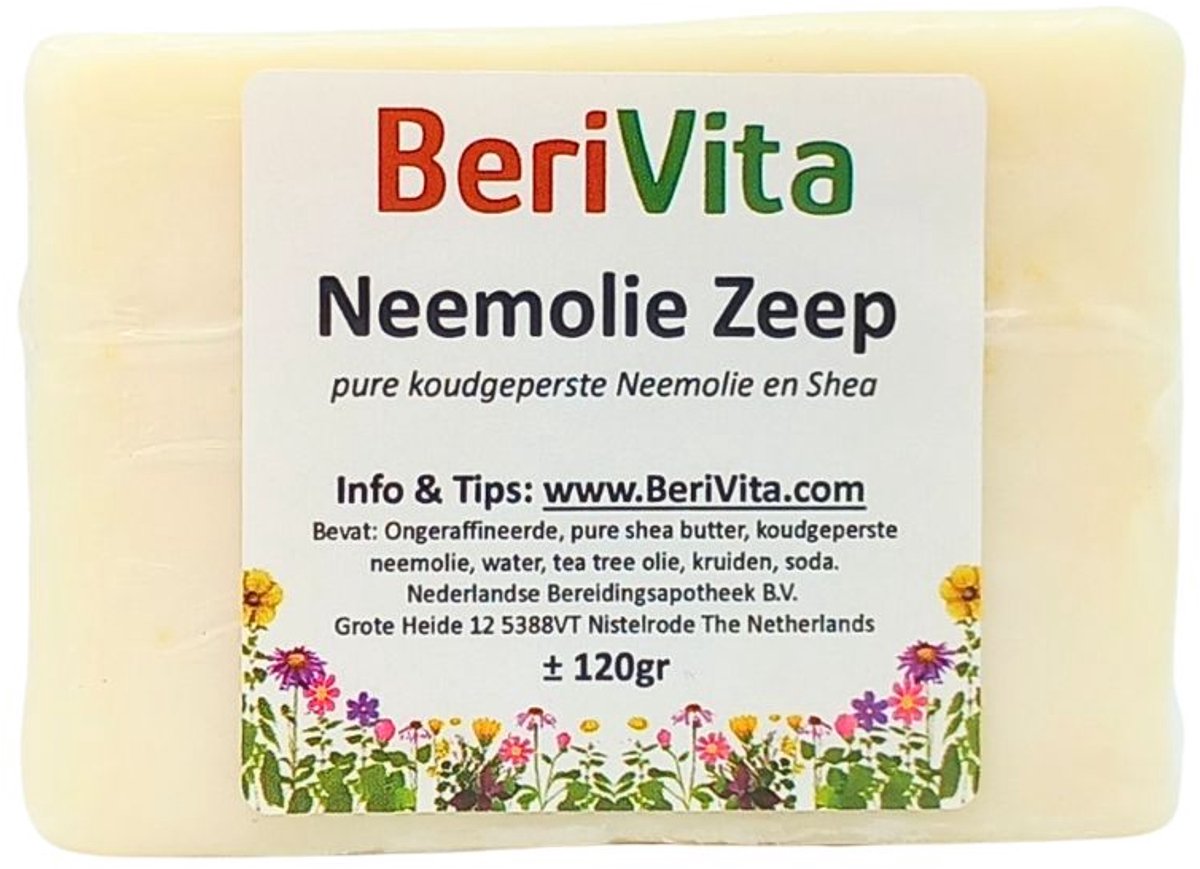 Neemolie Zeep 120gr - Neemzeep - Natuurlijke Zeep met pure Neem olie en Shea Butter