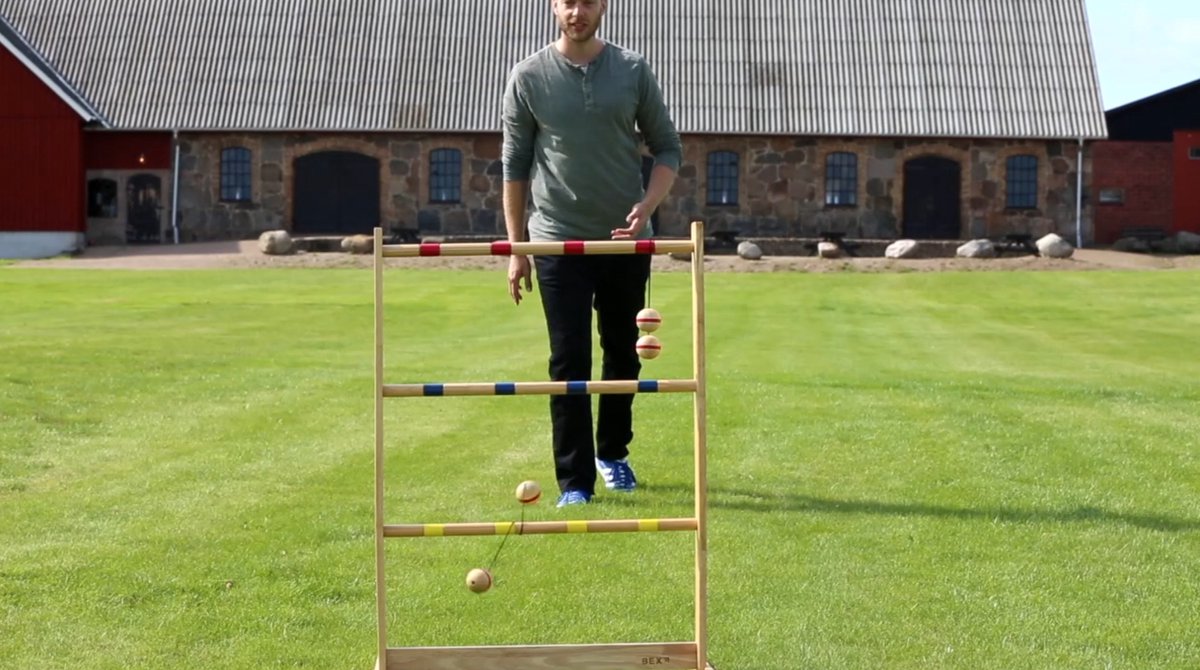 Bex Spin Ladder Original – Ladder Toss Werpspel – Houten Buitenspel Van Rubberhout – Inclusief 6 Touwballen – Complete Set – Vanaf 8 Jaar — afbeelding 5