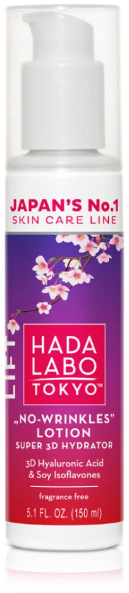 Hada Labo Tokyo Lift “No Wrinkles” Lotion – Super 3D Hydrator Gezichtslotion met Hyaluronzuur – Hydraterende Anti-Aging Face Lotion – Gezichtsverzorging – 150 ml