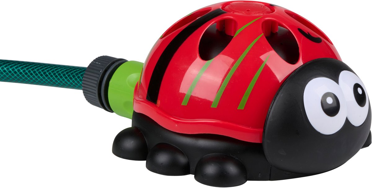Eddy Toys Watersproeier Lieveheersbeestje - Water Sprinkler voor Tuin - Tuinsproeier voor Kinderen - Waterspeelgoed voor Buiten - Aansluiting op Tuinslang - Rood/Zwart