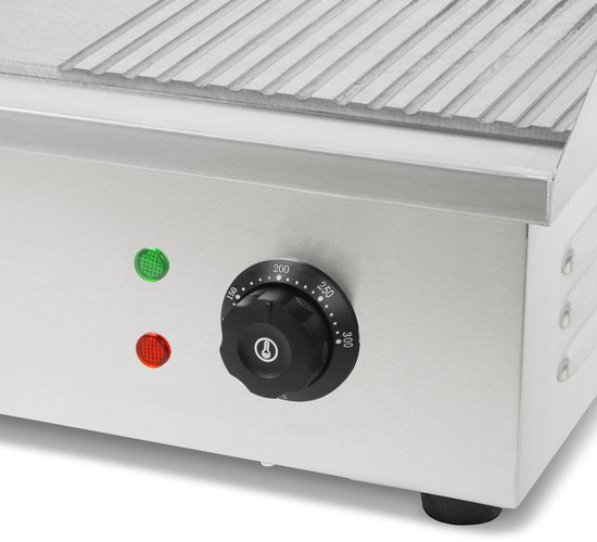 VERTES Grillplaat Braadplaat Plancha Grill Elektrisch 3000W van roestvrij staal Grilloppervlak Glad & Met groeven 55x35cm, Thermostaat, Temperatuur 50-300°C, Spat- & Warmtebescherming — afbeelding 5