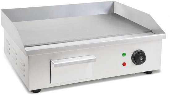 VERTES Grillplaat Plancha Elektrisch 3000W RVS 55x35cm Thermostaat 50-300°C Spatbescherming Opvangbak Anti slip voeten — afbeelding 4