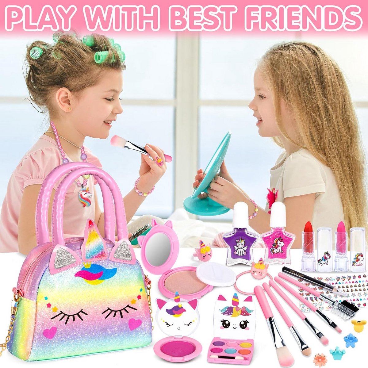 Make up Koffer Meisjes - Set met Inhoud Kinderen - Speelkoffer - Accessoire