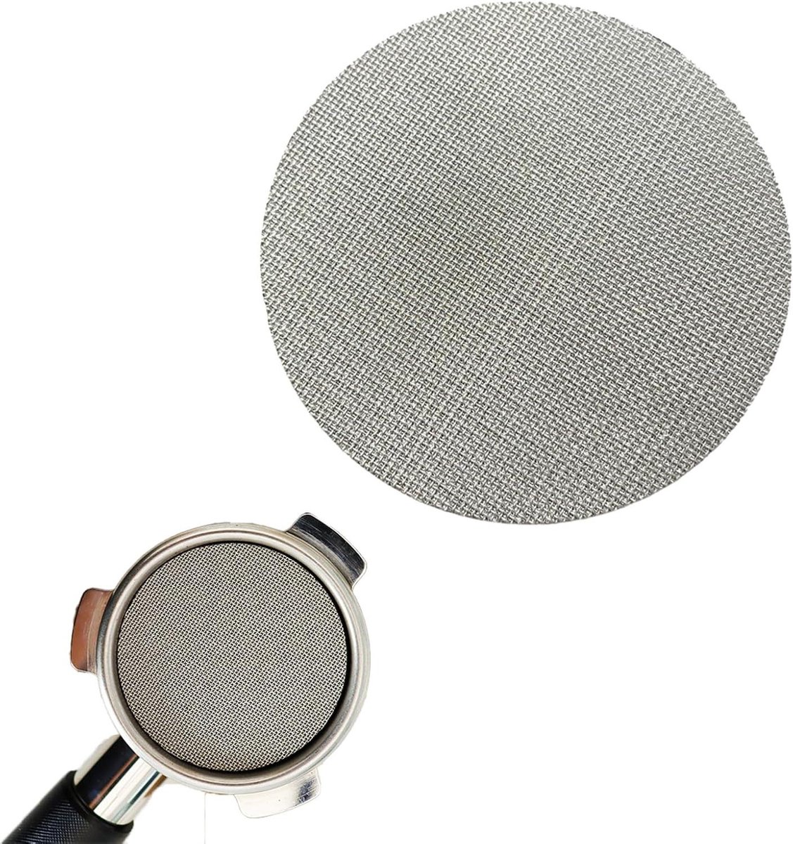 58,5 mm espresso puck screen van roestvrij staal 316, herbruikbaar en voedselveilig