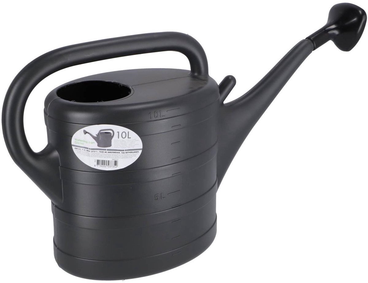 Pro Garden Gieter - antraciet - kunststof - 10L - met afneembare sproeikop