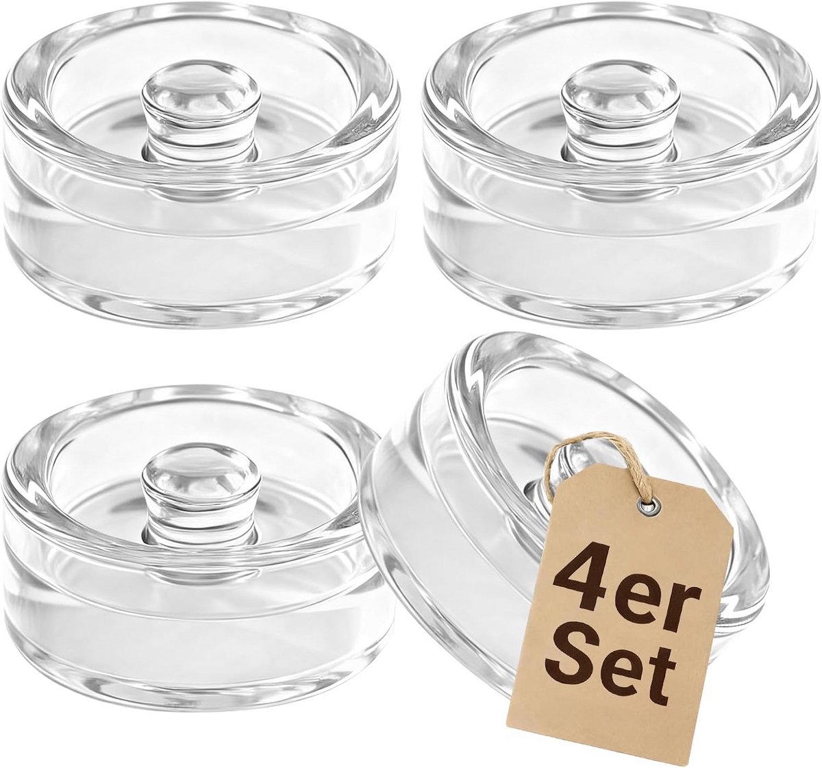 4 Stuks Glazen Fermenteergewichten voor Potten - Onderdompelen Groenten