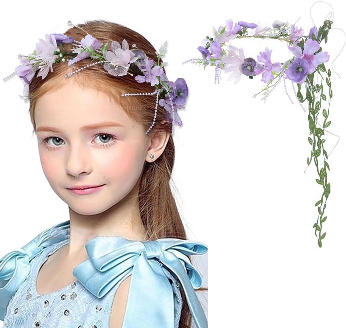 Feestelijke Bloemenkroon Haaraccessoire Voor Bruiloft en Feest