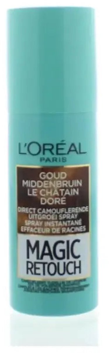 L'Oréal Paris Magic Retouch Goud Middenbruin - Camouflerende Uitgroei Spray 75ml