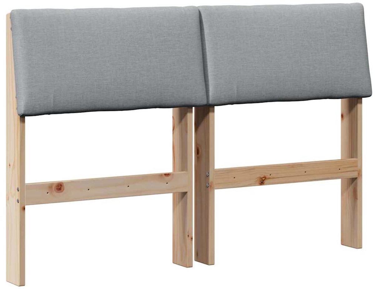 vidaXL Gestoffeerd - hoofdbord - Lichtgrijs - 120 - cm - Massief - grenenhout