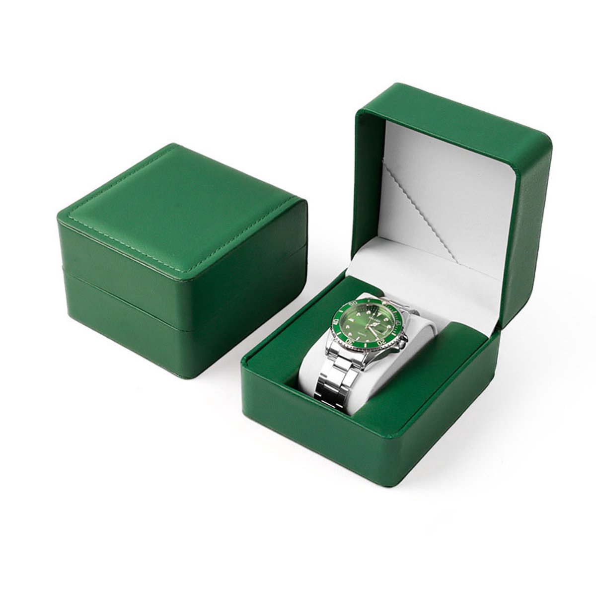 Horlogedoos - Horlogedoos van imitatieleer - Gevoerde geschenkdoos - Geschikt voor de meeste horloges, smartwatches en sieraden - Horloge-organizer - Ideaal verjaardagscadeau voor mannen