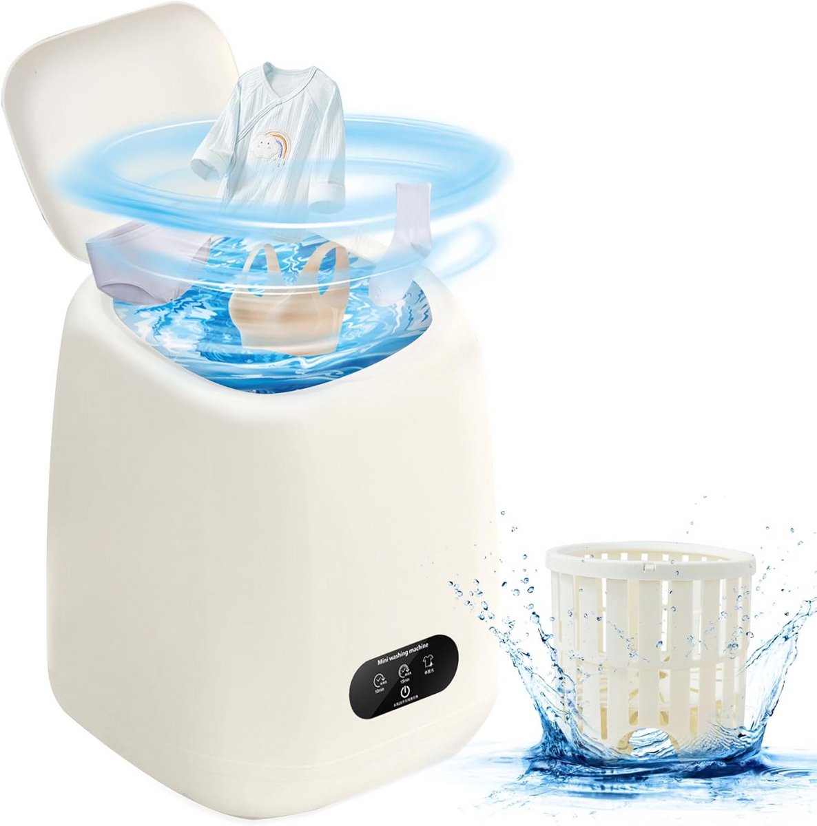 Mini Wasmachine met Centrifuge - Voor Kleine Wasgoed - Meerdere Programma's - Huishouden