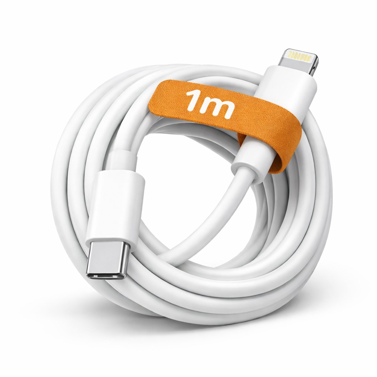 Adapie - USB-C naar Lightning Kabel 1 meter – Geschikt voor iPhone 14, 13, 12, 11, X, XR, XS, 8, 7 – Snelladen & Data – Wit