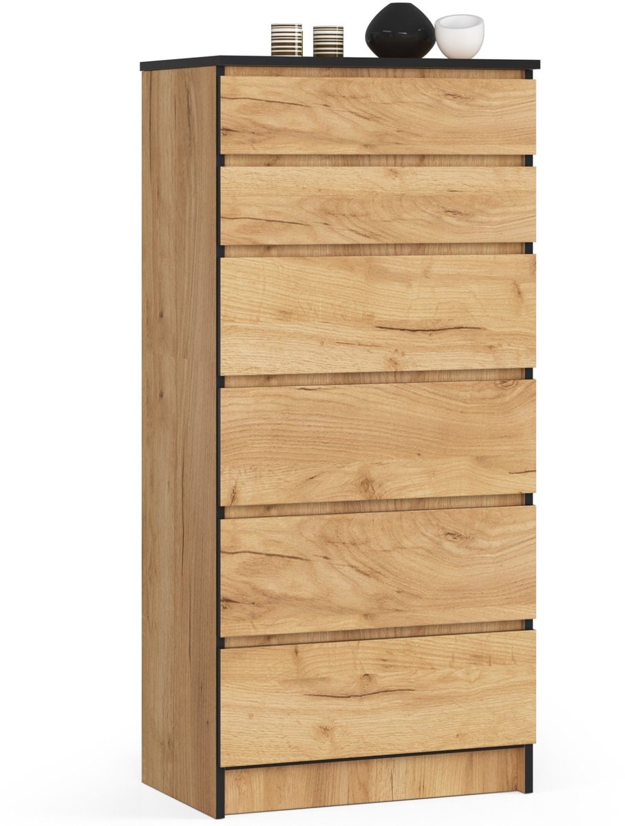 Ladekast K60 met 6 Lades / AKORD Furniture Factory / Craft Eik / 60 x 130 x 40 cm