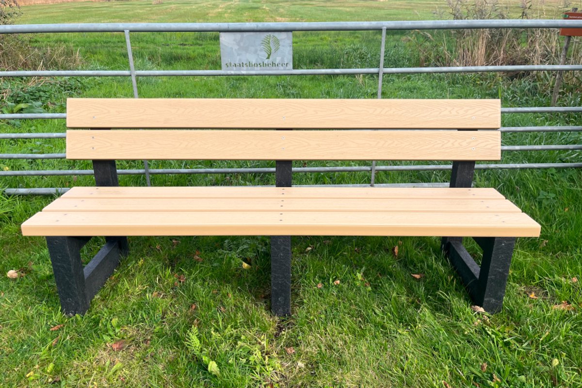 Rockwood® Parkbank Woodblend Zwaar Kunststof - Egyptian Stone (85kg) 5cm dik 1.80m Naturel