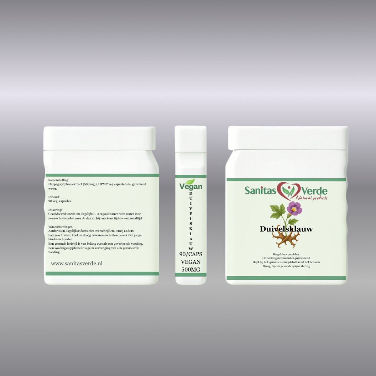 Sanitas Verde Duivelsklauw Extract 1000 mg Gewrichten Spieren 90 Vegan Capsules