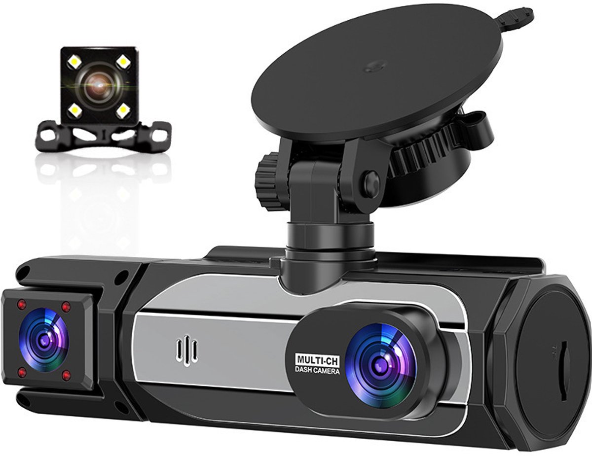 Autodashcam - 1080 P Full HD Dubbele Dashcam - Voorin - WiFi - 2 inch Scherm - Nachtzicht, G-sensor, Lusopname, 150° Groothoek - Bediening