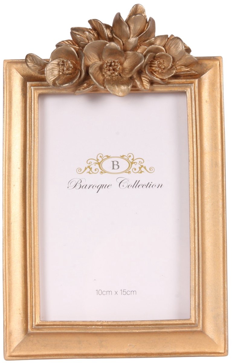 Baroque Fotolijst - Fotolijst 10 x 15 cm - Goud - Resin - 22.3x14.2x2.7 - Polyresin