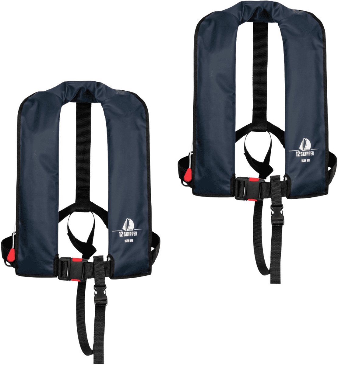 Set van 2: 12skipper automatisch reddingsvest 165N ISO, marineblauw
