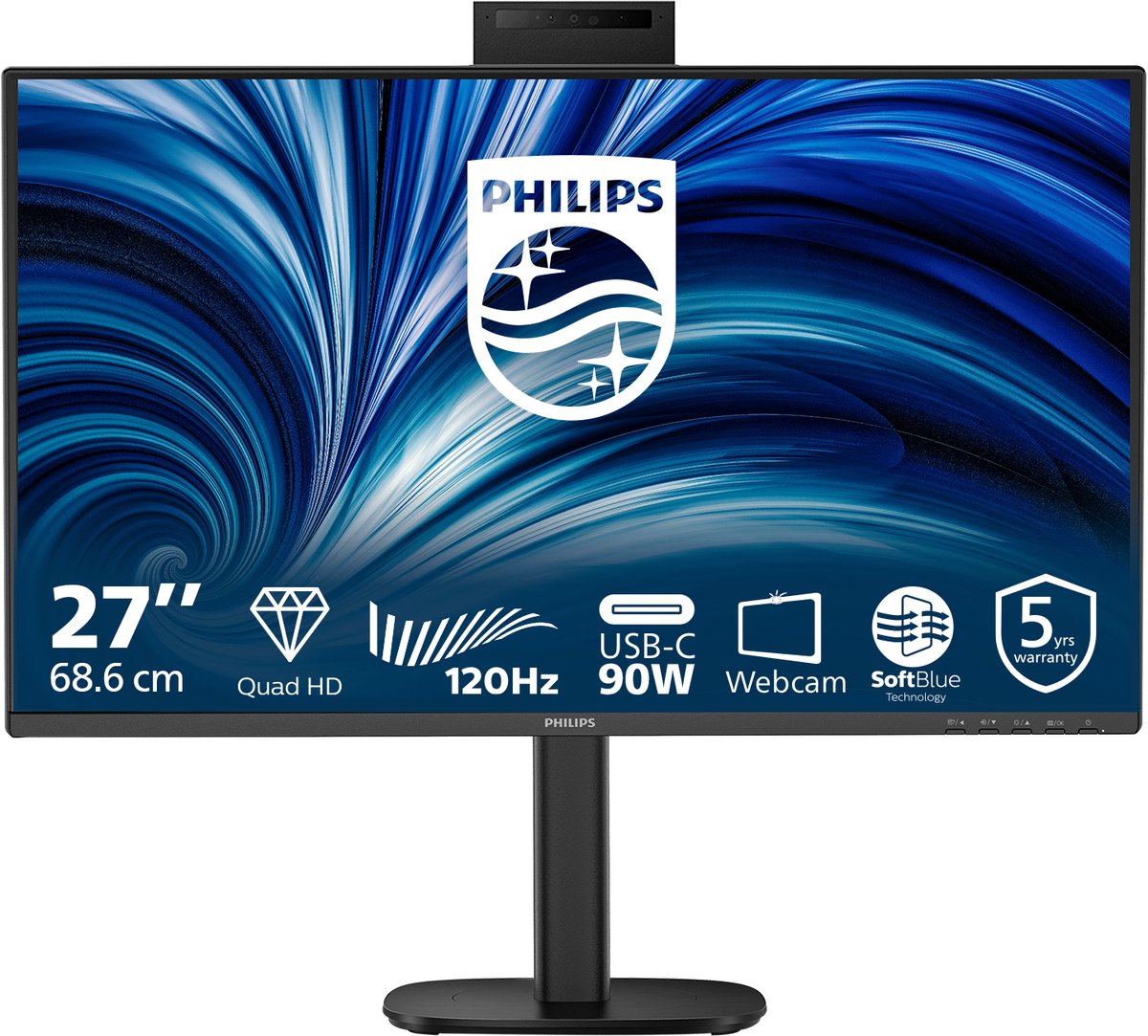 Philips 3000 series 27B2U3601H/00 computer monitor 68,6 cm (27") 2560 x 1440 Pixels Quad HD LCD Zwart