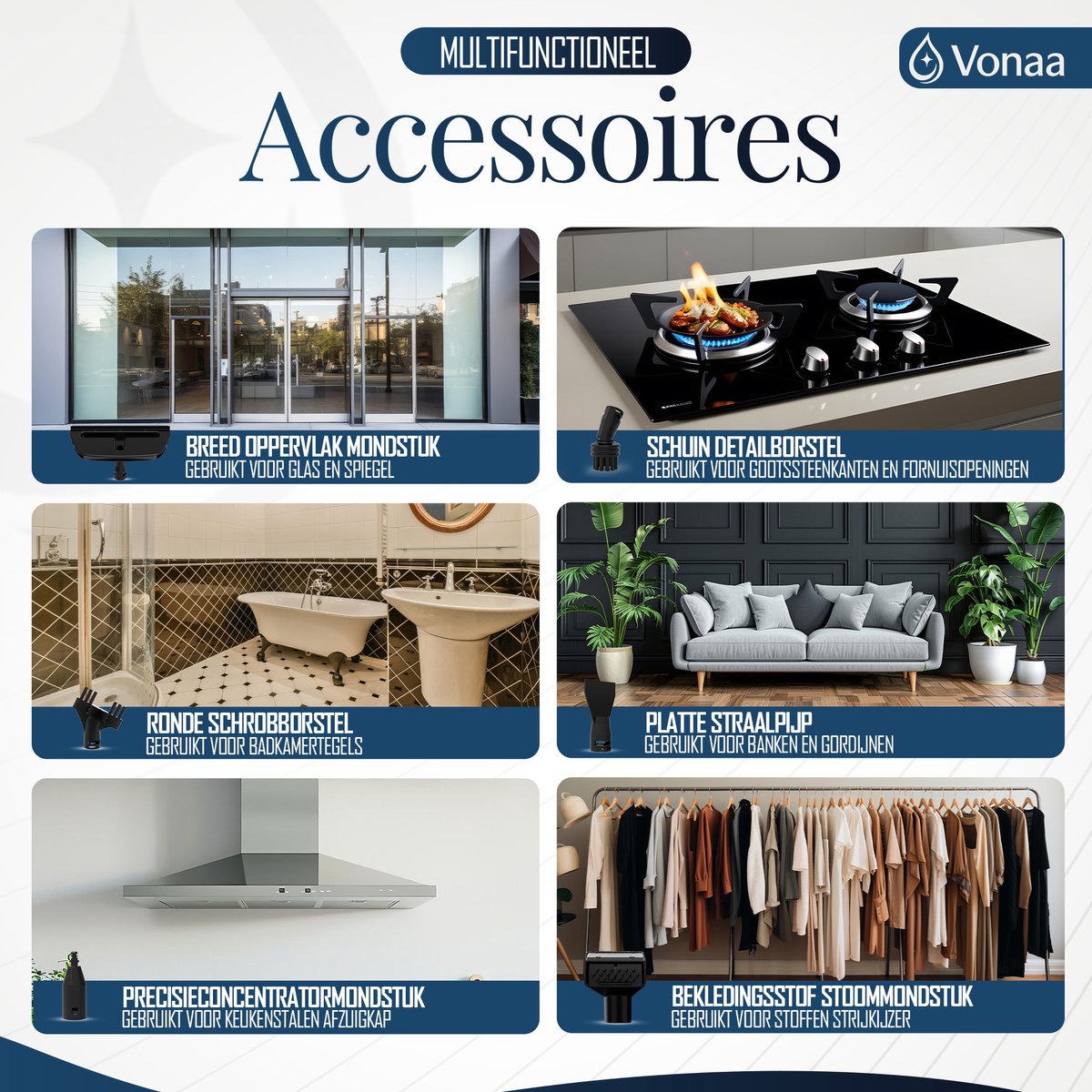 VONAA® Stoomreiniger PRO 6 in 1 - Met 100°C Stoom - Met 10M Kabel - Tapijtreiniger 1700W – Krachtige Nat- & Droog Tapijtreiniger – Voor Bank, Auto & Meubels — cadeau in Cadeau-ideeën - foto 8