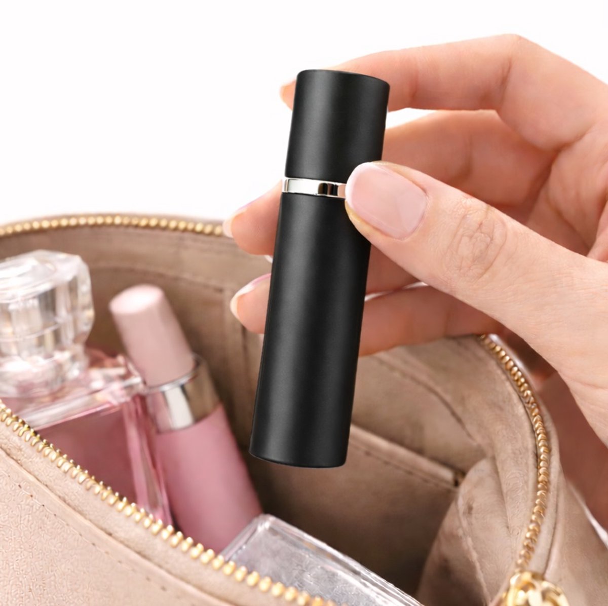 Parfumverstuiver I Parfum Flesje I Mini Parfum Flesje I Reisflesje Parfum I Reisflesje I Hervulbaar I 5 ML I Zwart