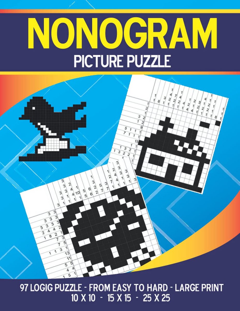 97 Nonogram Puzzelboek Groot Formaat - Logica Puzzels voor Beginners en Gevorderden