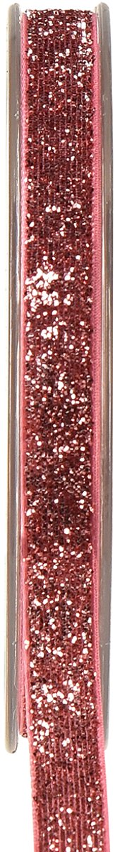 Decoratief lint roze glitterlint sieradenlint glamour B10mm L10m