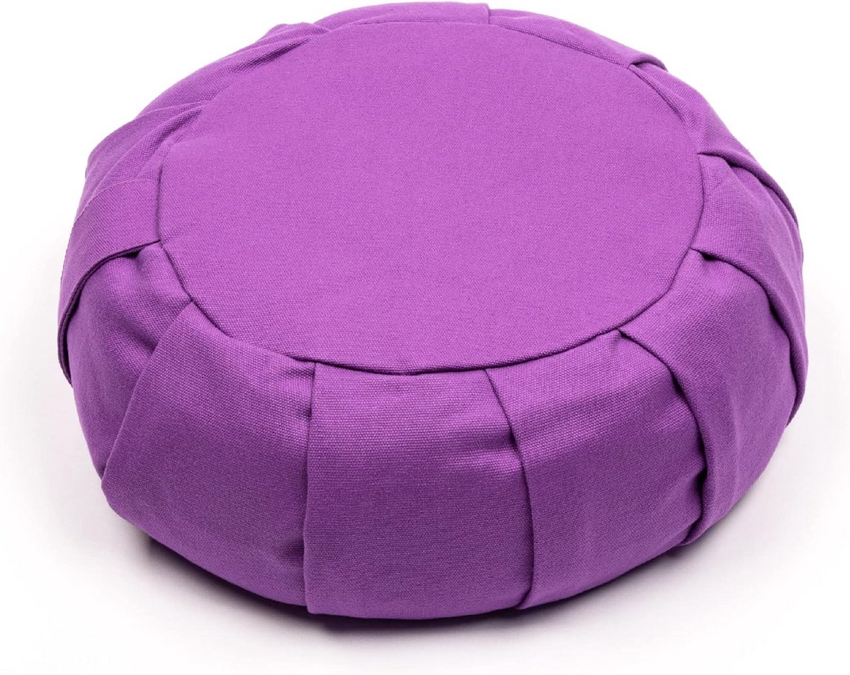 Ronde Zafu Yogakussen met Boekweitvulling - Wasbare Katoenen Hoes - Voor Meditatie en Pranayama